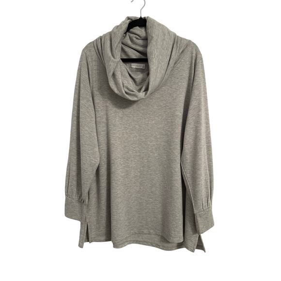 Retrology NWT Womens 3X Boho Chic Cowl Neck Long Sleeve Gray Tunic Versatile - Picture 1 of 13